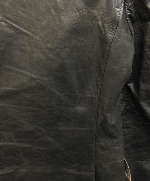 Paul Smith COLLECTION（ポールスミス コレクション）Paul Smith COLLECTION (ポールスミス コレクション) カウレザーテーラードジャケット ブラック サイズ:Lの古着・服飾アイテム