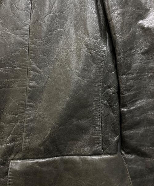 Paul Smith COLLECTION（ポールスミス コレクション）Paul Smith COLLECTION (ポールスミス コレクション) カウレザーテーラードジャケット ブラック サイズ:Lの古着・服飾アイテム