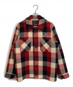 TENDERLOINテンダーロイン）の古着「バッファローチェック ウールジャケット」｜レッド×アイボリー