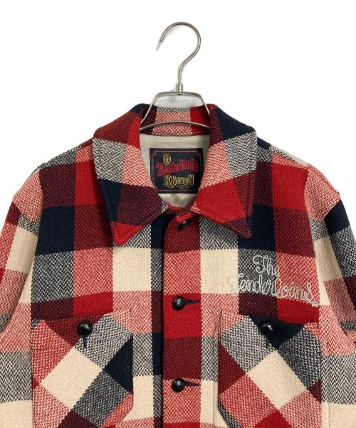 TENDERLOIN（テンダーロイン）TENDERLOIN (テンダーロイン) バッファローチェック ウールジャケット レッド×アイボリー サイズ:Sの古着・服飾アイテム