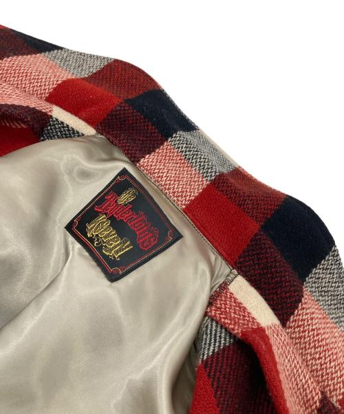 TENDERLOIN（テンダーロイン）TENDERLOIN (テンダーロイン) バッファローチェック ウールジャケット レッド×アイボリー サイズ:Sの古着・服飾アイテム