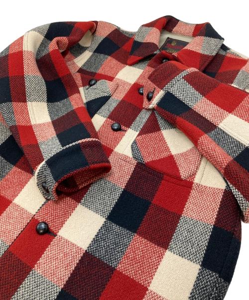 TENDERLOIN（テンダーロイン）TENDERLOIN (テンダーロイン) バッファローチェック ウールジャケット レッド×アイボリー サイズ:Sの古着・服飾アイテム
