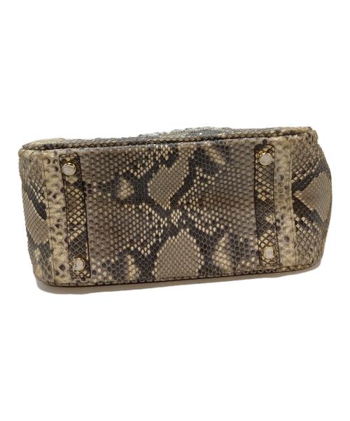 A.D.M.J.（エーディーエムジェイ）A.D.M.J. (エーディーエムジェイ) パイソンハンドバッグ　 アイボリー×ピンク サイズ:実寸参照の古着・服飾アイテム