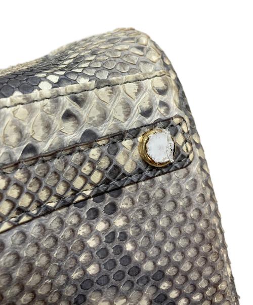 A.D.M.J.（エーディーエムジェイ）A.D.M.J. (エーディーエムジェイ) パイソンハンドバッグ　 アイボリー×ピンク サイズ:実寸参照の古着・服飾アイテム