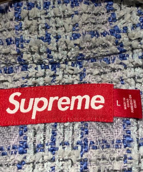 SUPREME（シュプリーム）SUPREME (シュプリーム) Boucle Zip Up Shirt ブルー サイズ:Lの古着・服飾アイテム