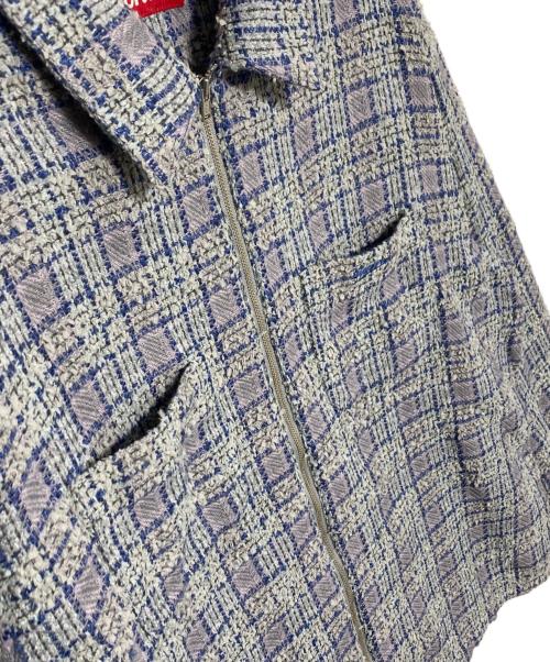 SUPREME（シュプリーム）SUPREME (シュプリーム) Boucle Zip Up Shirt ブルー サイズ:Lの古着・服飾アイテム