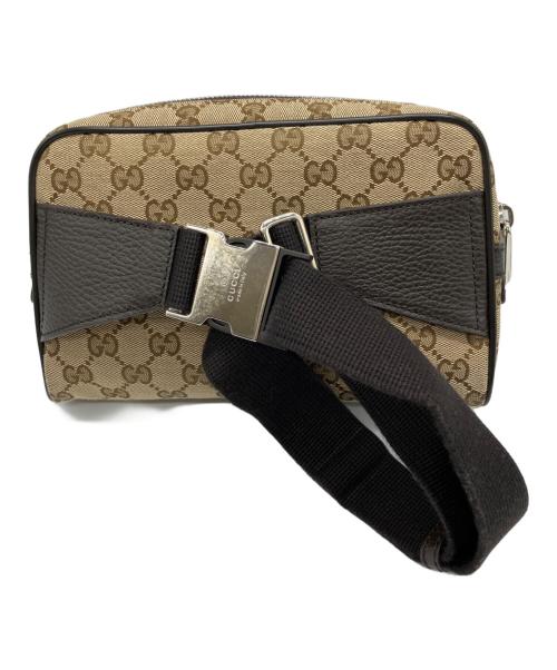 GUCCI（グッチ）GUCCI (グッチ) GGキャンバスウエストバッグ ベージュの古着・服飾アイテム