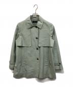 L'EQUIPEレキップ）の古着「グログランステンカラーコート」｜ライトグリーン