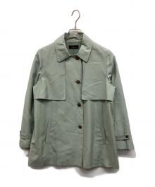 L'EQUIPE（レキップ）の古着「グログランステンカラーコート」｜ライトグリーン