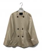 ）の古着「防シワノーカラージャケット」｜ベージュ