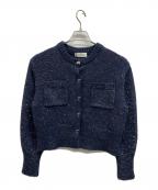 ARPEGE STORYアルページュストーリー）の古着「スパンコールニットジャケット」｜ネイビー