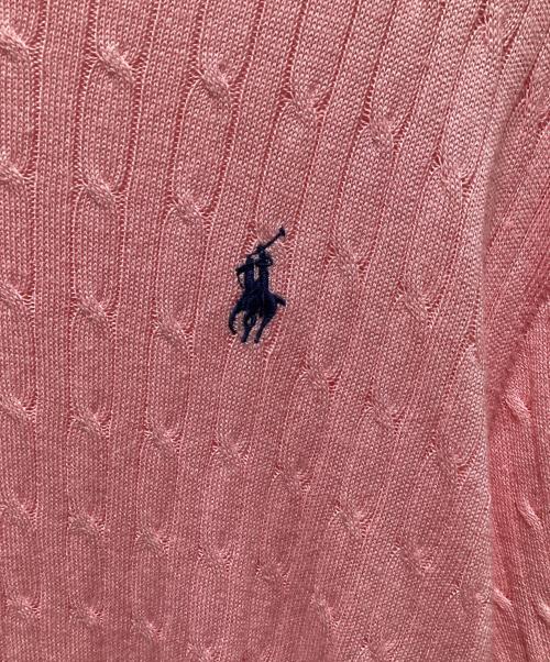 POLO RALPH LAUREN（ポロ・ラルフローレン）POLO RALPH LAUREN (ポロ・ラルフローレン) ケーブルニット ピンク サイズ:ｌの古着・服飾アイテム