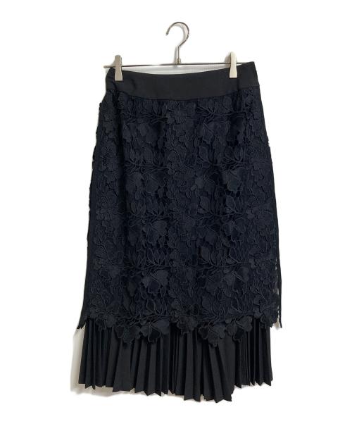 ADORE（アドーア）ADORE (アドーア) プリーツフラワーレース スカート　 ブラック サイズ:36の古着・服飾アイテム