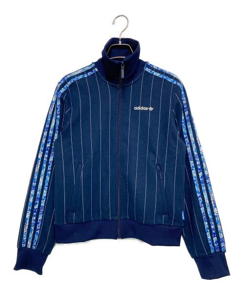 adidas（アディダス）adidas (アディダス) LIBERTY LONDON (リバティ ロンドン) トーナル ブロックド トラックトップ ネイビー サイズ:XSの古着・服飾アイテム