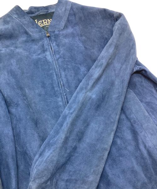 HERNO（ヘルノ）HERNO (ヘルノ) ボンディングゴートスエードジップアップブルゾン　レザージャケット　アウター　イタリア製　ヤギ革 ネイビー サイズ:50の古着・服飾アイテム