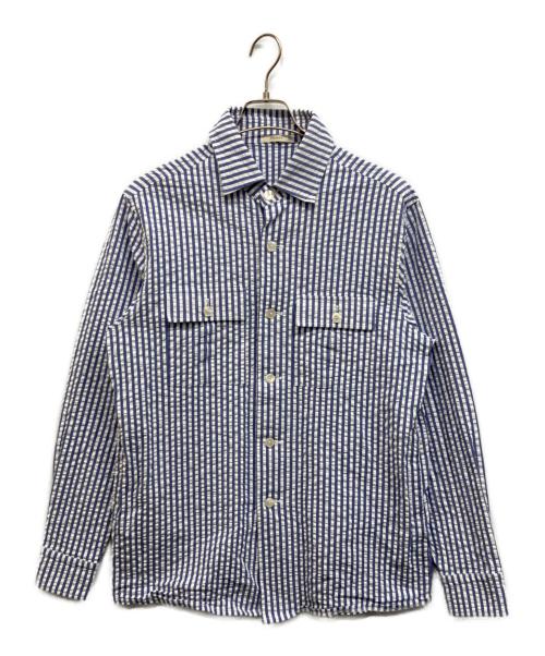PRANDI（プランディ）PRANDI (プランディ) サッカーシャツジャケット ブルー×ホワイト サイズ:50の古着・服飾アイテム