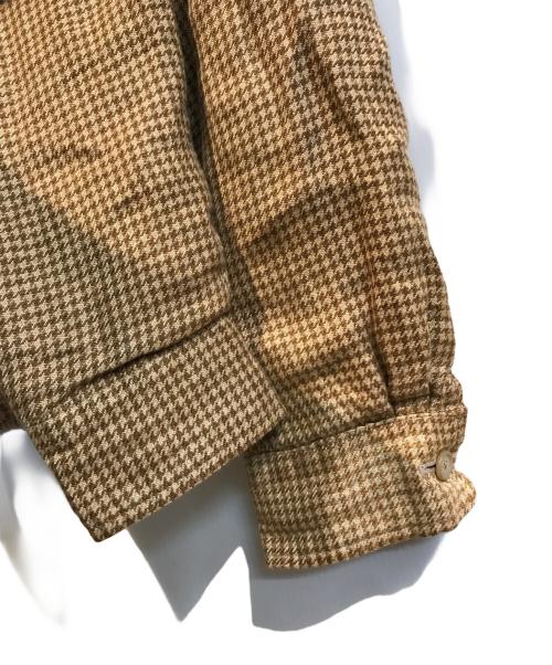 POLO RALPH LAUREN（ポロ・ラルフローレン）POLO RALPH LAUREN (ポロ・ラルフローレン) リネンコットン/千鳥柄ブルゾン ベージュ サイズ:Ｌの古着・服飾アイテム