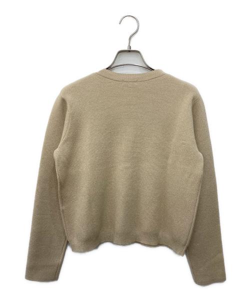 PLST（プラステ）PLST (プラステ) レーヨンブレンドパールボタンラメカーディガン ベージュ サイズ:Ｓの古着・服飾アイテム