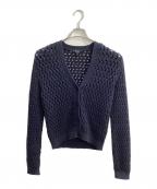 theoryセオリー）の古着「Rounded Cotton Cable Cardigan」｜ネイビー