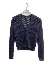theory（セオリー）の古着「Rounded Cotton Cable Cardigan」｜ネイビー