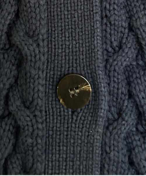 theory（セオリー）theory (セオリー) Rounded Cotton Cable Cardigan ネイビー サイズ:Sの古着・服飾アイテム