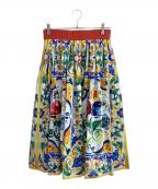 DOLCE & GABBANAドルチェ＆ガッバーナ）の古着「アートペイントギャザースカート」｜マルチカラー