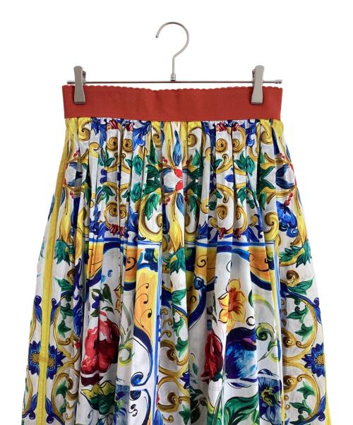 DOLCE & GABBANA（ドルチェ＆ガッバーナ）DOLCE & GABBANA (ドルチェ＆ガッバーナ) アートペイントギャザースカート マルチカラー サイズ:42の古着・服飾アイテム