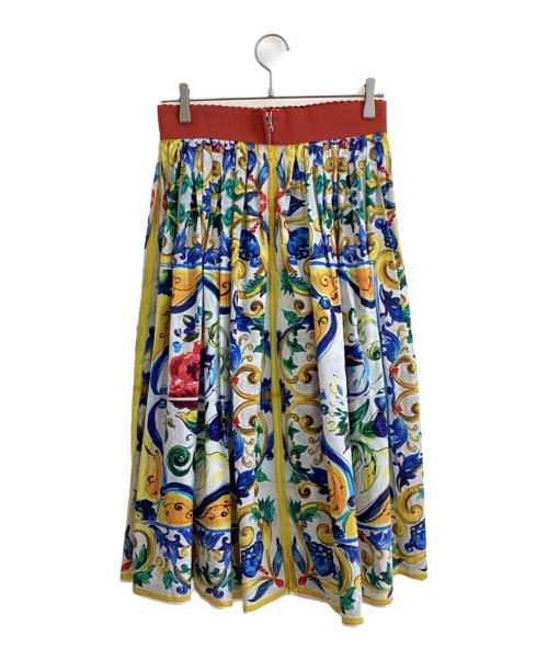 DOLCE & GABBANA（ドルチェ＆ガッバーナ）DOLCE & GABBANA (ドルチェ＆ガッバーナ) アートペイントギャザースカート マルチカラー サイズ:42の古着・服飾アイテム