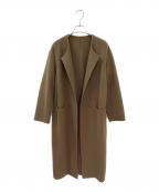 MUSE de Deuxieme Classeミューズ ドゥーズィエム クラス）の古着「victorian リバーロングノーカラーコート」｜ブラウン