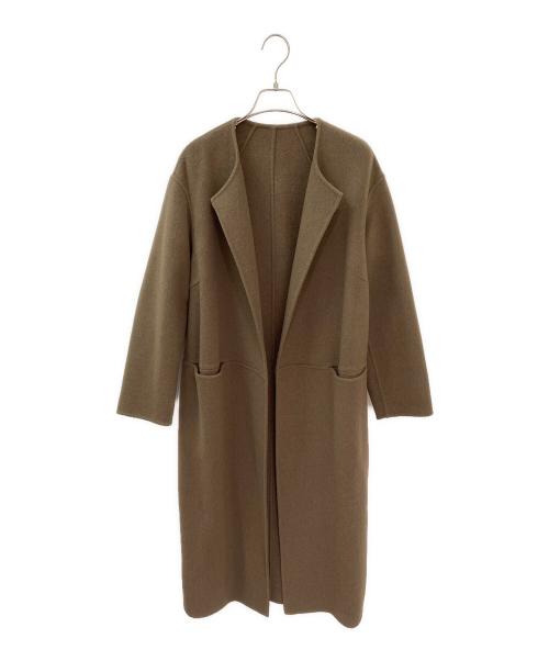 MUSE de Deuxieme Classe（ミューズ ドゥーズィエム クラス）MUSE de Deuxieme Classe (ミューズ ドゥーズィエム クラス) victorian リバーロングノーカラーコート ブラウン サイズ:38の古着・服飾アイテム