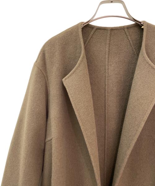MUSE de Deuxieme Classe（ミューズ ドゥーズィエム クラス）MUSE de Deuxieme Classe (ミューズ ドゥーズィエム クラス) victorian リバーロングノーカラーコート ブラウン サイズ:38の古着・服飾アイテム