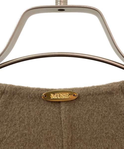 MUSE de Deuxieme Classe（ミューズ ドゥーズィエム クラス）MUSE de Deuxieme Classe (ミューズ ドゥーズィエム クラス) victorian リバーロングノーカラーコート ブラウン サイズ:38の古着・服飾アイテム