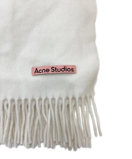 Acne studios（アクネ ストゥディオズ）ACNE STUDIOS (アクネ ストゥディオズ) フリンジウールスカーフ ホワイトの古着・服飾アイテム