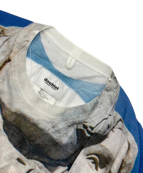 doublet（ダブレット）doublet (ダブレット) FACEOUT TOURIST T-SHIRT ブルー×グレー サイズ:Mの古着・服飾アイテム