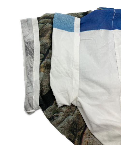 doublet（ダブレット）doublet (ダブレット) FACEOUT TOURIST T-SHIRT ブルー×グレー サイズ:Mの古着・服飾アイテム