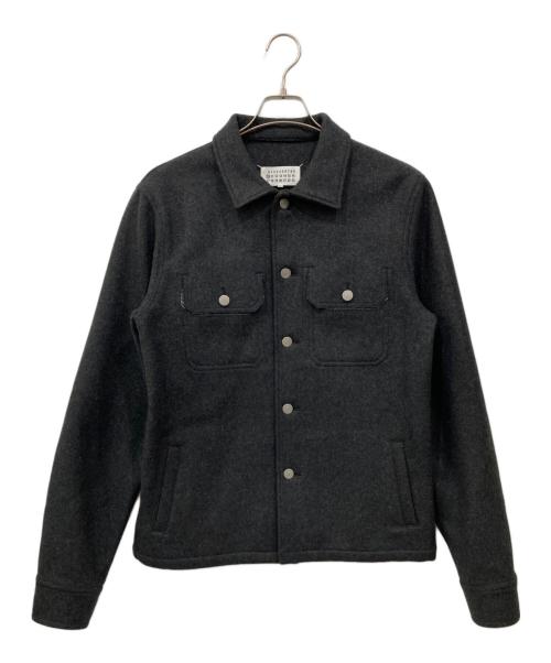 Maison Margiela 10（メゾンマルジェラ 10）Maison Margiela 10 (メゾンマルジェラ 10) メルトン シャツジャケット グレー サイズ:48の古着・服飾アイテム