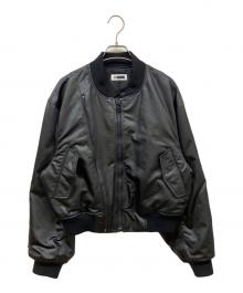 H BEAUTY&YOUTH（エイチ ビューティー&ユース）の古着「FAKE LEATHER BLOUSON」｜ブラック