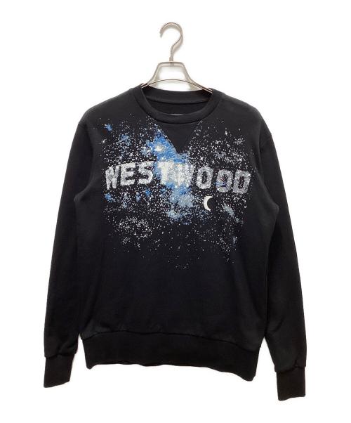 Vivienne Westwood（ヴィヴィアンウエストウッド）Vivienne Westwood (ヴィヴィアンウエストウッド) オーブ刺繍ミルキーウェイスウェット ブラック サイズ:sの古着・服飾アイテム
