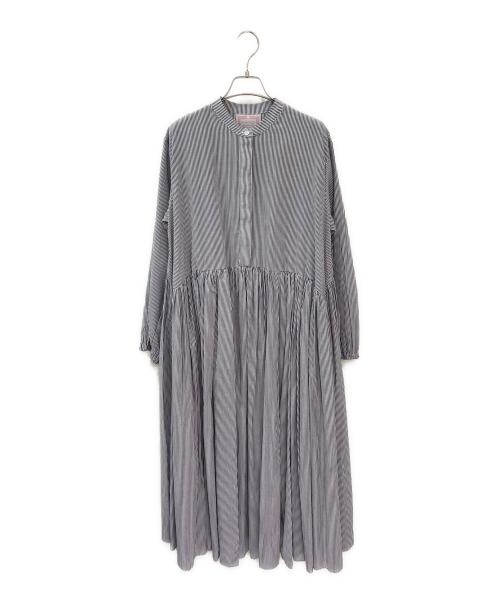 BEARDSLEY（ビアズリー）BEARDSLEY (ビアズリー) 先染めギャザーワンピース グレー サイズ:1の古着・服飾アイテム