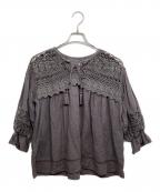 CLOTH&CROSSクロスアンドクロス）の古着「クラシックレースブラウス」｜グレー