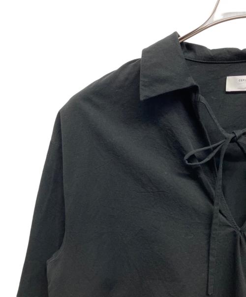 cepie.（セピエ）cepie. (セピエ) Vネックブラウス ブラック サイズ:Freeの古着・服飾アイテム