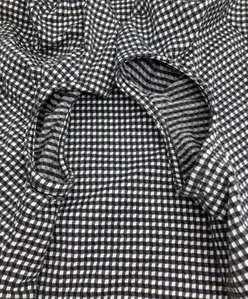 BEARDSLEY（ビアズリー）BEARDSLEY (ビアズリー) コクーン袖 ギンガムチェック ブラウス ホワイト×ブラック サイズ:Fの古着・服飾アイテム