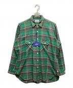 Unlikelyアンライクリー）の古着「Elbow Patch Flannel Work Shirts」｜グリーン×グレー