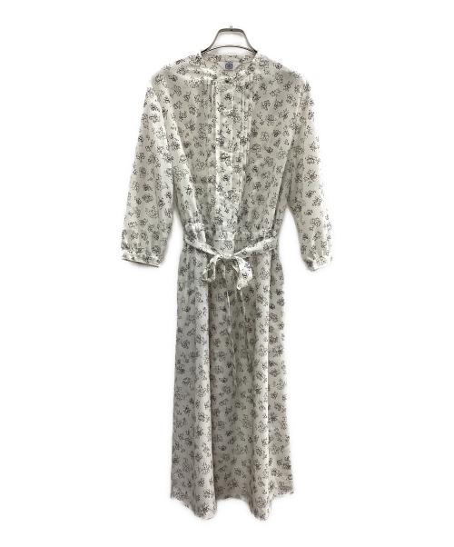 J.PRESS（ジェイプレス）J.PRESS (ジェイプレス) ラインフラワープリントワンピース ホワイト サイズ:T13の古着・服飾アイテム