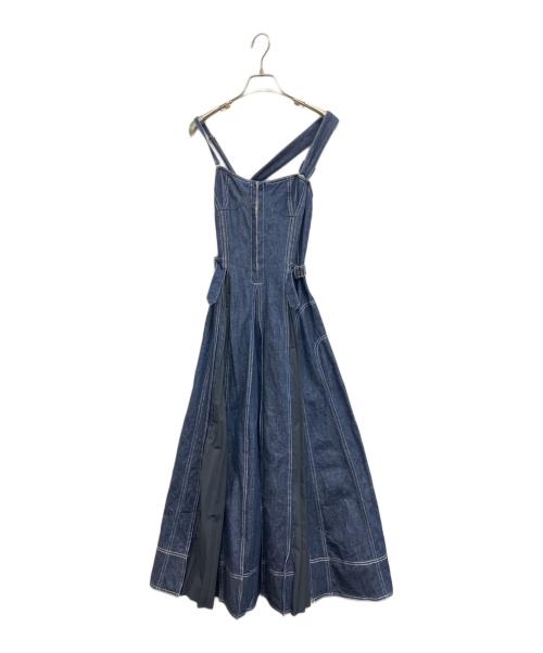 CASA FLINE（カーサフライン）CASA FLINE (カーサフライン) フロントホックデニムロングワンピース インディゴ サイズ:Freeの古着・服飾アイテム