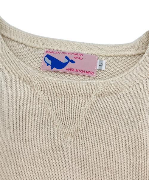 WHALER SPORTSWEAR（ホエーラースポーツウェア）WHALER SPORTSWEAR (ホエーラースポーツウェア) クルーネックニット アイボリー サイズ:SIZE Lの古着・服飾アイテム