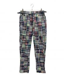 kenneth field（ケネスフィールド）の古着「パッチワークグルカトラウザーズ」｜グリーン