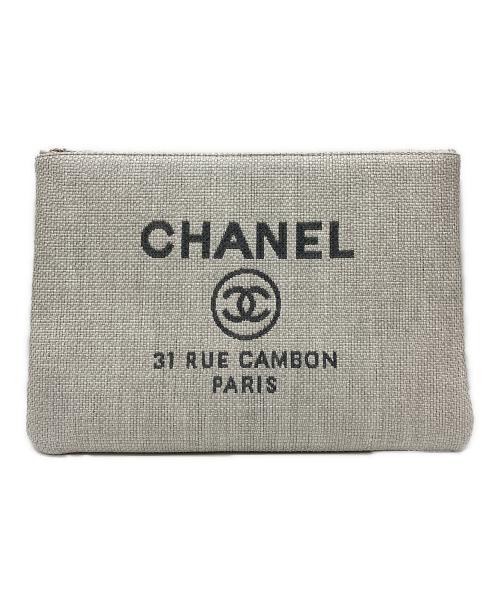CHANEL（シャネル）CHANEL (シャネル) ドーヴィル クラッチバッグ グレーの古着・服飾アイテム