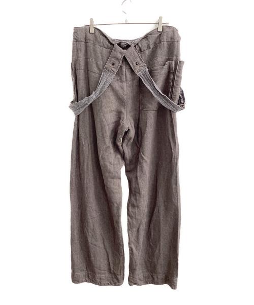 工房のもの（コウボウノモノ）工房のもの (コウボウノモノ) サスペンダーパンツ　trousers mk04 work　	工房西谷 ブラウングレー サイズ:9の古着・服飾アイテム