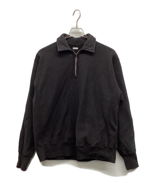 A.PRESSE（アプレッセ）A.PRESSE (アプレッセ) Vintage Half Zip Sweatshirt　ヴィンテージハーフジップスウェットシャツ ブラック サイズ:3の古着・服飾アイテム